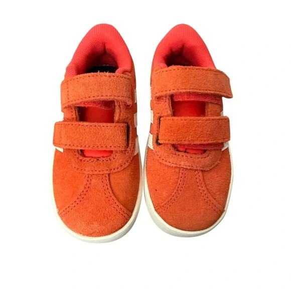 adidas VL Court 3.0 Toddler/Kids Bright Orange Sneakers-NWOT Size 7k - Picture 2 of 10